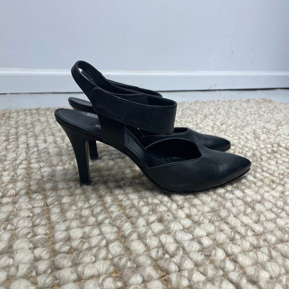 Paul Green Nicolette Pump Black Leather Pointed Toe Heels UK 6 / US 8.5 Classic - Picture 12 of 14